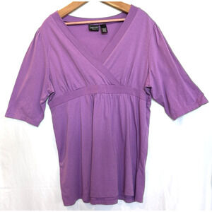 Bobbie Brooks Womens  V Neck Babydoll Y2K Top Size XL‎ Relaxed Flowy Casual